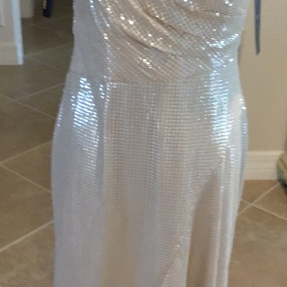 Shoshanna midnight Tessa dress, metallic, assymetric hem, size 6, NWT - Picture 6 of 14